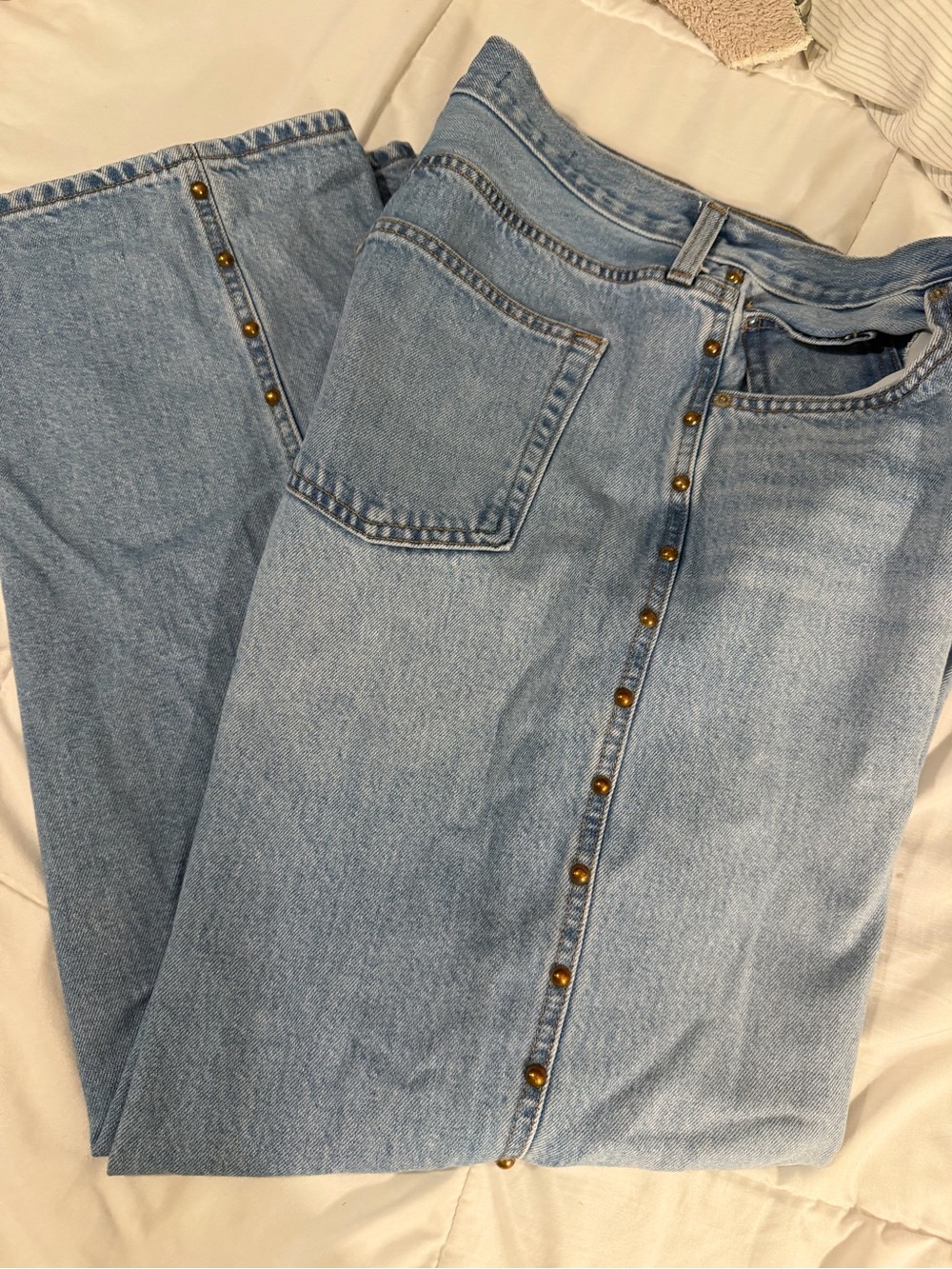 Universal Thread baggy high rise 90’s studded Light Wash Women's Button-Front